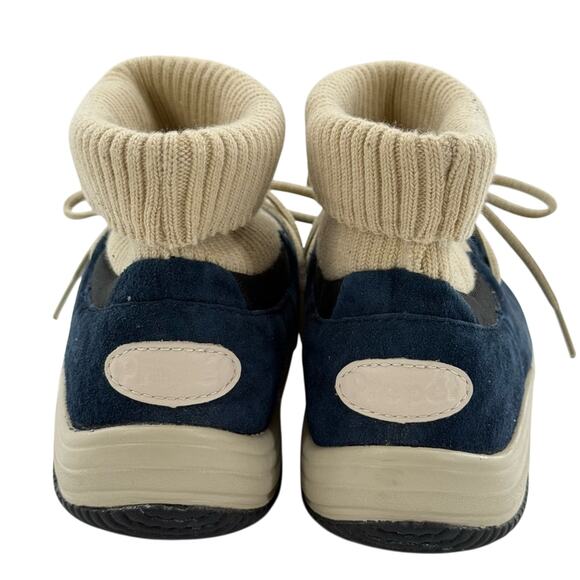 Propet Leather Cardigan Fold Over Moccasin Comfort Suede Skip On Boot Blue 7 - Picture 5 of 10